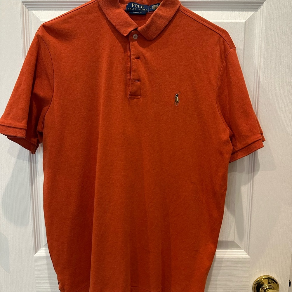 Ralph Lauren Men’s Orange Polo Shirt with Embroidered Pony